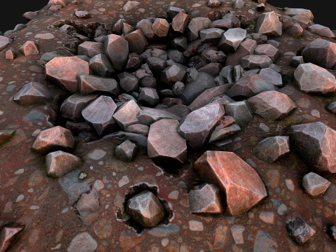 Gemstone Ore Deposits Mine Environment 3D Model