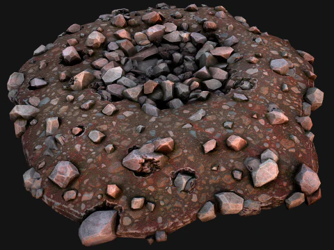 Gemstone Ore Deposits Mine Environment 3D Model