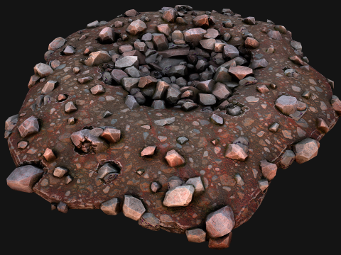 Gemstone Ore Deposits Mine Environment 3D Model