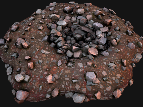 Gemstone Ore Deposits Mine Environment 3D Model