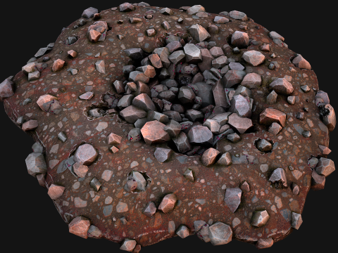 Gemstone Ore Deposits Mine Environment 3D Model