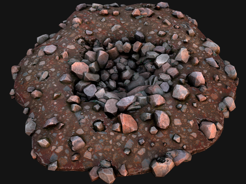 Gemstone Ore Deposits Mine Environment 3D Model