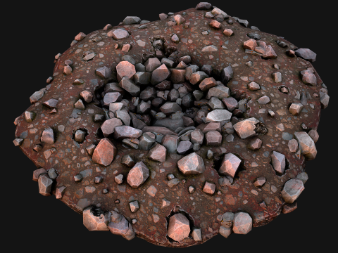 Gemstone Ore Deposits Mine Environment 3D Model
