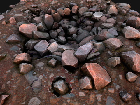 Gemstone Ore Deposits Mine Environment 3D Model