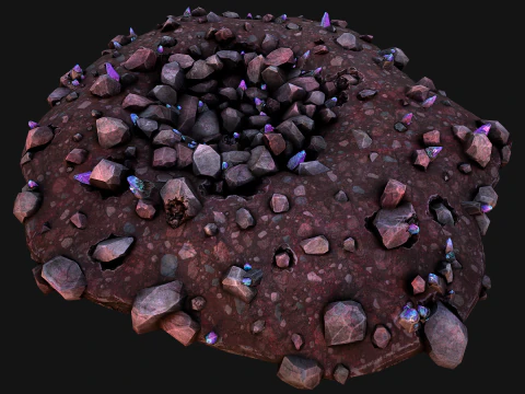 Кристаллические месторождения Драгоценные камни Окружающая среда Шахта 3D Модель