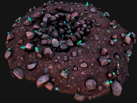 Crystal Deposits Gems Environment Mine Modelo 3D