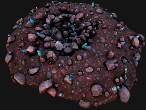 Crystal Deposits Gems Environment Mine Modelo 3D