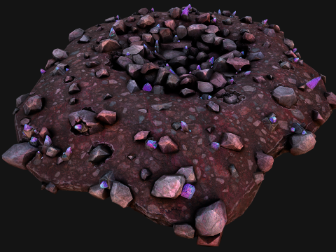 Crystal Deposits Gems Environment Mine Modelo 3D
