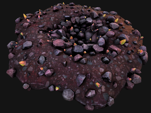 Crystal Deposits Gems Environment Mine Modelo 3D