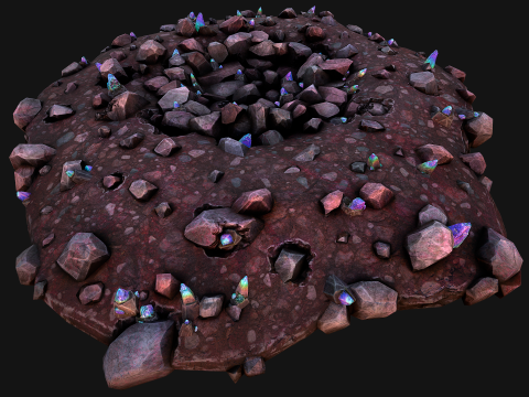Crystal Deposits Gems Environment Mine Modelo 3D