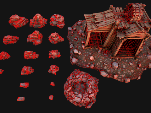 Medieval Stone Ore Mine Modello 3D