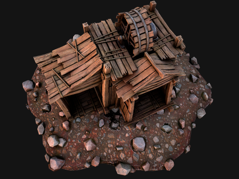 Medieval Stone Ore Mine Modello 3D