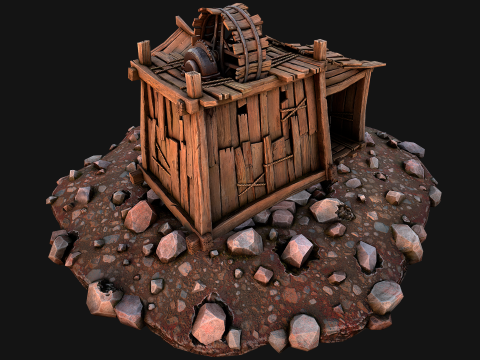 Medieval Stone Ore Mine Modello 3D
