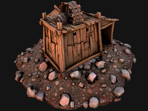 Medieval Stone Ore Mine 3D Model