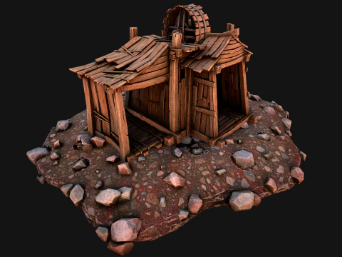 Medieval Stone Ore Mine 3D Model