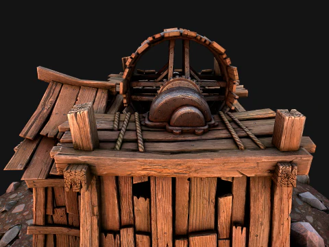 Medieval Stone Ore Mine 3D Model