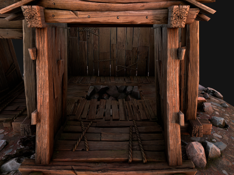 Medieval Stone Ore Mine Modello 3D