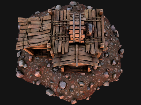 Medieval Stone Ore Mine Modello 3D