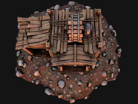 Medieval Stone Ore Mine 3D Model