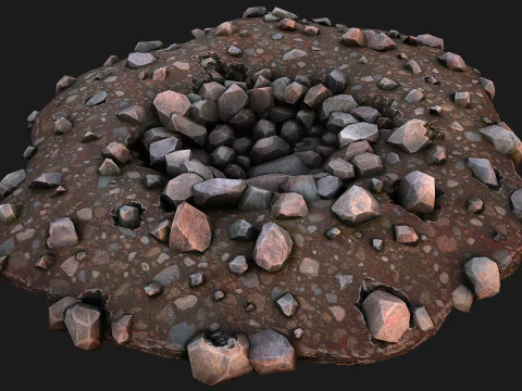 Medieval Stone Ore Mine 3D Model