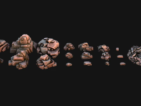 Medieval Stone Ore Mine 3D Model