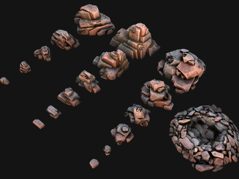 Medieval Stone Ore Mine 3D Model