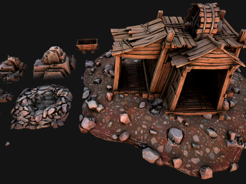Medieval Tin Ore Mine 3D-Modell