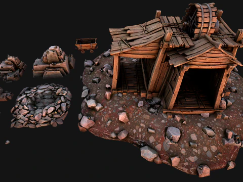 Medieval Tin Ore Mine 3D Model