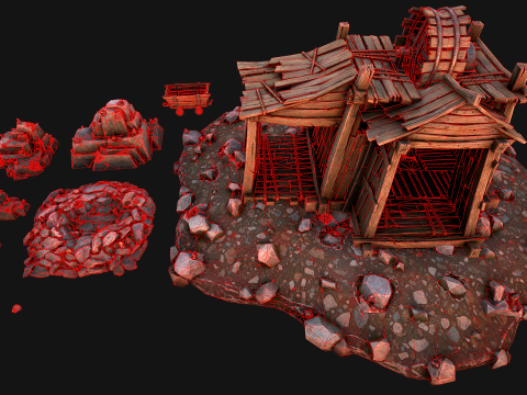 Medieval Tin Ore Mine 3D-Modell