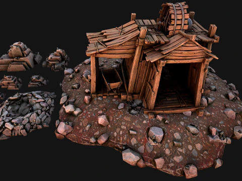 Medieval Tin Ore Mine 3D Model