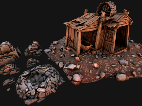 Medieval Tin Ore Mine 3D-Modell