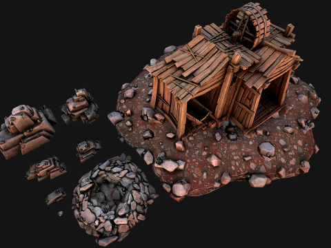 Medieval Tin Ore Mine 3D-Modell