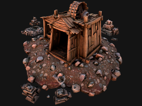 Medieval Tin Ore Mine 3D-Modell