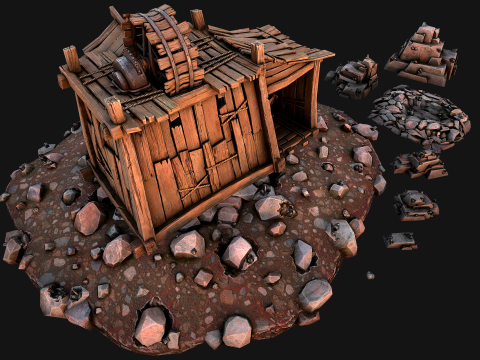 Medieval Tin Ore Mine 3D-Modell