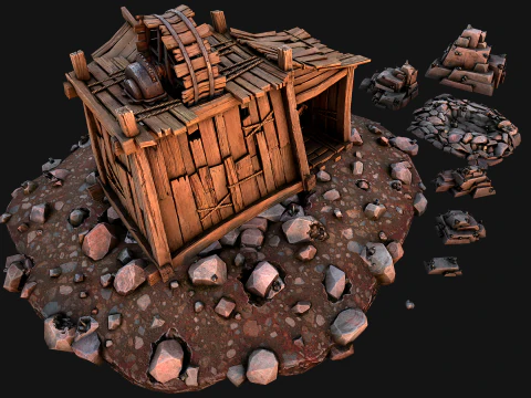 Medieval Tin Ore Mine 3D Model