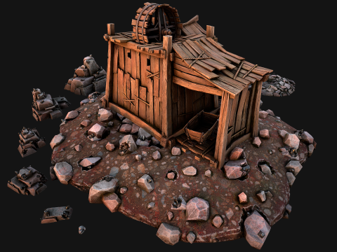 Medieval Tin Ore Mine 3D-Modell