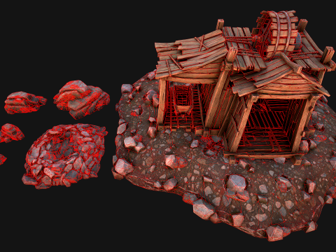 Medieval Gold Ore Mine 3D Model