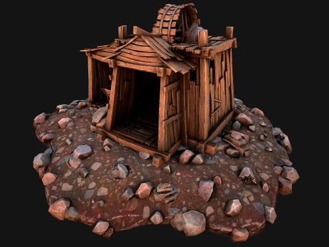 Medieval Gold Ore Mine 3D Model