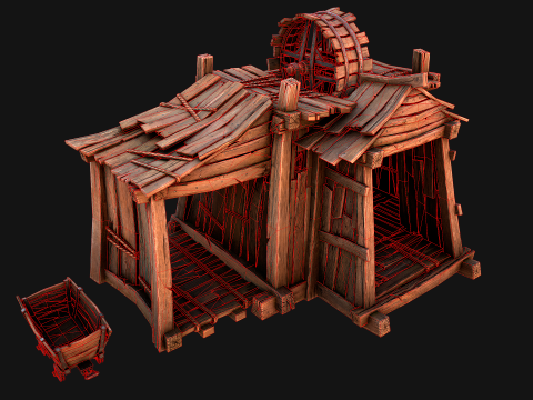 Medieval Gold Ore Mine 3D Model