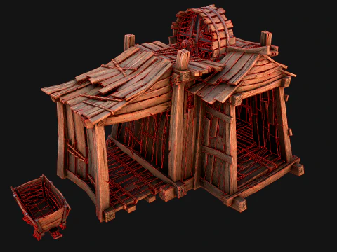 Medieval Gold Ore Mine 3D Model