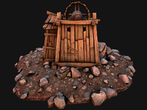 Medieval Gold Ore Mine 3D Model