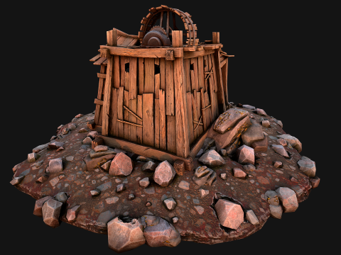 Medieval Gold Ore Mine 3D Model