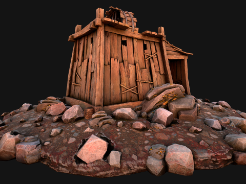 Medieval Gold Ore Mine 3D Model