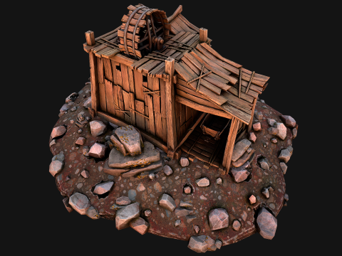 Medieval Gold Ore Mine 3D Model