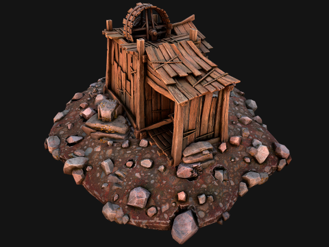 Medieval Gold Ore Mine 3D Model