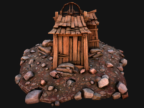 Medieval Gold Ore Mine 3D Model