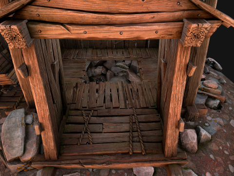 Medieval Gold Ore Mine 3D Model