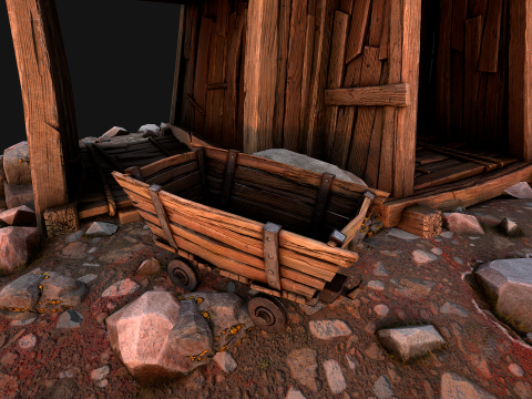 Medieval Gold Ore Mine 3D Model