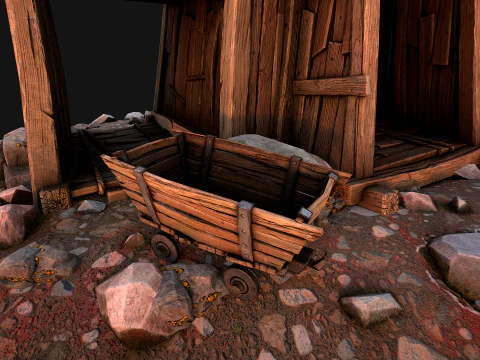 Medieval Gold Ore Mine 3D Model