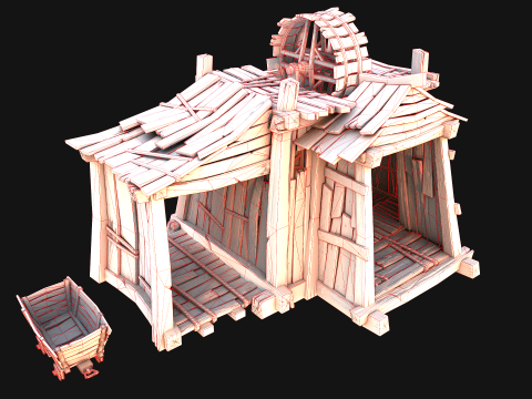 Medieval Gold Ore Mine 3D Model